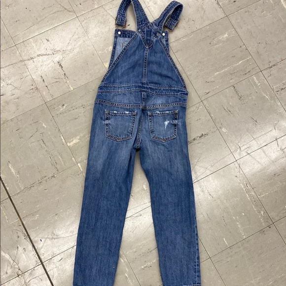 Gap Kids Denim Jean Overalls Distressed Girls Size Small Gap for Good - Picture 4 of 6